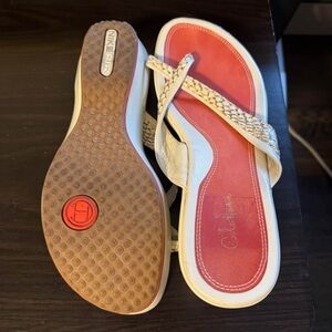 Cole Haan White and Red Wedge Sandals size 9B (regular fit)